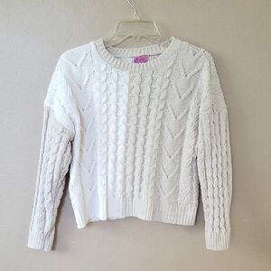 Francescas Mi Ami Melany Two Tone Cropped Pullover Crew Neck Sweater - Size S